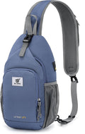 SKYSPER Sling Bag RFID Crossbody Sling Backpack Cross Body Shoulder Bag Travel Hiking Daypack for Women Men(Periwinkle)