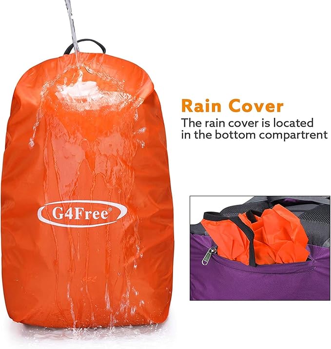 G4Free 45L Hiking Backpacks with Rain Cover Waterproof Trekking Backpack Travel Backpack Outdoor Camping Mountaineering Hiking for Men Women