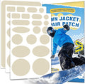 35Pcs Down Jacket Repair Patch Kit Pre-Cut Nylon Patches for Clothes Self-Adhesive Fabric Tape Waterproof Lightweight Outdoor Gear Tenacious Repair Tape for Puffer Jacket Coat Tent Backpack(Apricot)