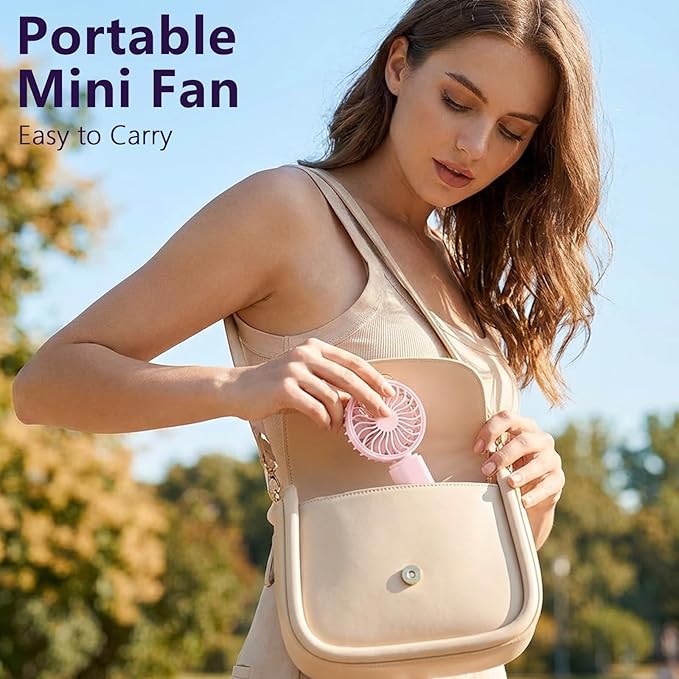 JODNO Mini Portable Handheld Fan 4-Pack, USB Rechargeable Battery Powered Small Personal Fan Desk Eyelash Fans with 3 Speeds Summer Gift for Women Men Makeup Office Outdoor Travel Camping