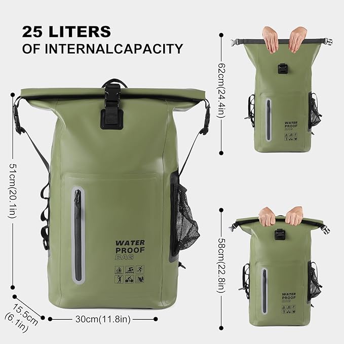 Waterproof Backpack, Waterproof Backpack That Can Float, Suitable for Kayaking And Beach Activities, Outdoor Moisture-Proof Bag