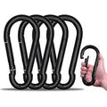 Large Carabiner Clip Hook, 7 inch 4 pcs Black Heavy Duty Spring Snap Hook Key Chain, Carabiners Clips for Outdoor Camping, Swing Set, Hammock, Hiking Travel, Fishing, Quick Link Keychain