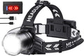 Super Bright Headlamp Rechargeable 99000 Lumens, 7 Modes Head Lamp, Zoomable Head Light for Forehead, 90° Adjustable Headlamps for Adults, Long Runtime & Waterproof Fishing, Camping