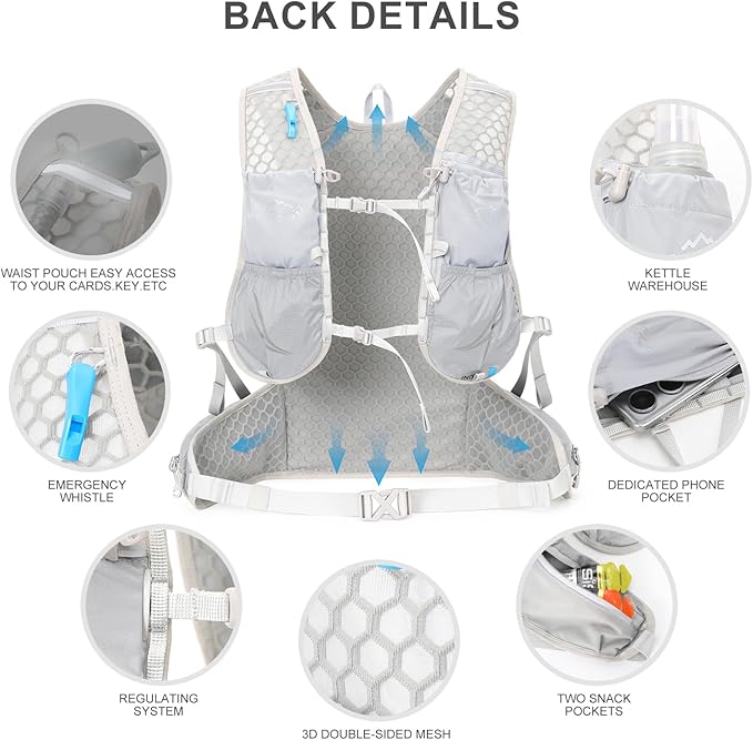 IX INOXTO Hydration Backpack, 18L Lightweight Hiking Backpack with 2L Water Bladder Daypack Women Men, Water Backpack Insulated Hydration Pack for Hiking, Running, Festival, Cycling