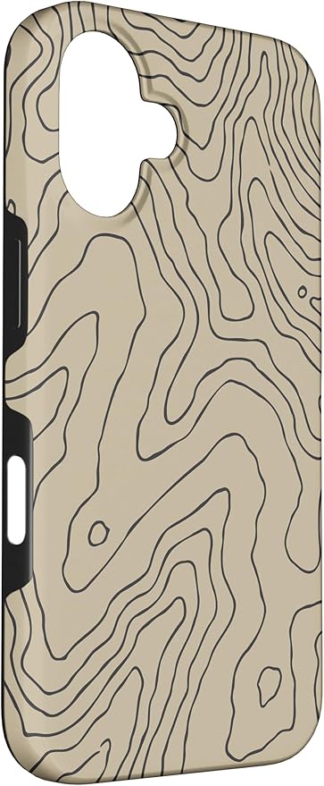 Coyote Country Guide Lines Topographical Contour Map Case for iPhone 16