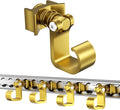 4 Pack L Track Hooks with Single Stud Fitting, Spring-Loaded Adjustable Gear Hook, Aluminum L Track Accessories for Trailer, Truck, Garage, Tie Down System, 100LBS Max Load Capacity – Gold