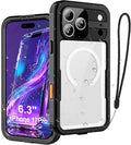 Phone Case for iPhone 17 Pro, IP68 Submersible [6.6FT] Military Grade Waterproof Shockproof with MagSafe Compatible Wireless Charging, Built-in Screen Protector for Swimming Outdoor Sports