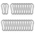 30PCS M6 Heavy Duty Carabiner Clip, 2.36Inch Snap Hook Quick Link Small Carabiner Clips,Spring Link Buckle for Fishing Camping Hammock Dog Leashes-260LBS Holding Capacity (Silver)