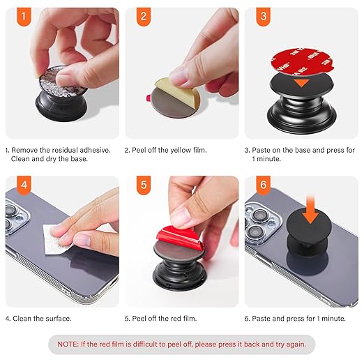 APPS2Car 3M Adhesive Pads-2pcs 70mm Round & 6pcs 35mm (1.38 inches) Round, 70mm Dashboard Pad Mounting Disk for Car Suction Cup, 1.38" VHB Sticky Tape for Phone Collapsible Grip & Stand