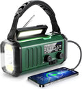 Hand Crank Emergency Radio, NOAA Weather Radio with AM/FM Solar Radio,10000mAh Rechargeable Battery Powered, USB-C Charger, Flashlight, SOS Alarm, for Storm, Hurricanes Outdoor Survival Emergencies