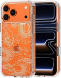 MOSNOVO for iPhone 17 Pro Max Case | Military Grade 6.6ft Drop Tested | Camera Control | Clear with White Dragon Design