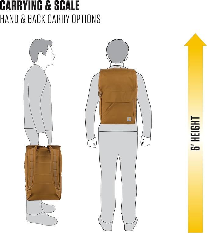 Carhartt 21L Top-Load Backpack, Durable Water Resistant Coated Canvas Base W/ 17" Laptop Sleeve, Black
