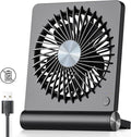 Koonie USB Fan, Strong Wind Ultra Quiet Small Desk Fan 220° Tilt Folding 3 Speeds Adjustable USB-C Corded Powered Personal Fan for Home Office Desktop Black