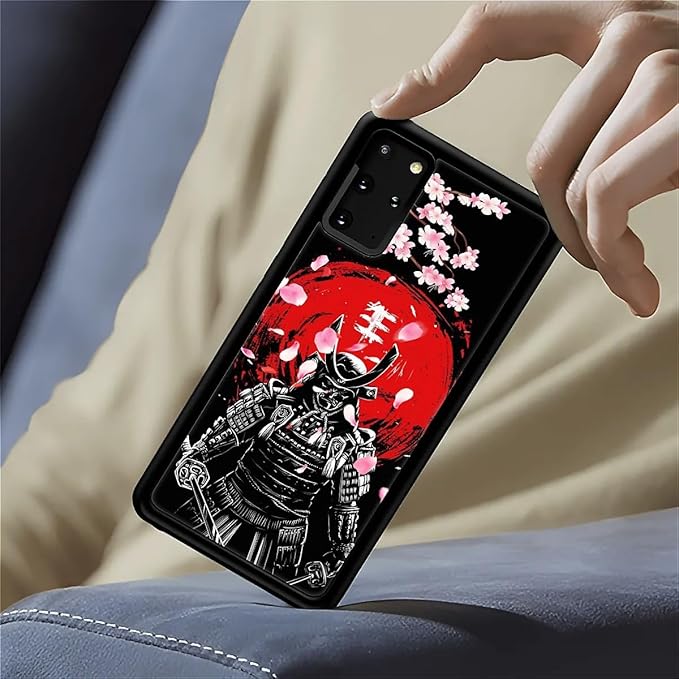 for Samsung Galaxy S20 Plus Case, Sakura Japanese Samurai Pattern Graphic Design Girl Boy Soft Silicone Hard Acrylic Shock Protection for Samsung Galaxy S20 Plus