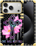for iPhone 17 Pro Case Luxury Golden Decoration for Girl Women Soft TPU Shockproof Protective Hard PC Back for iPhone 17 Pro Crazy Pattern Praying Cross Hands
