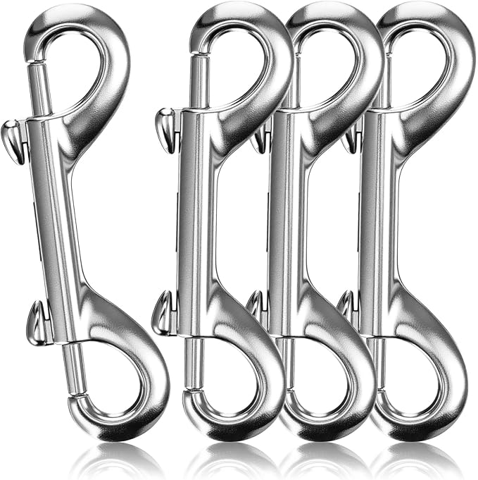 4 PCS Snap Hooks, 3.5 Inch Double Ended Snap Hooks Multipurpose Carabiners for Pets Leashes, Water Buckets, Keys & More Indoor Outdoor Use for Home & Farm