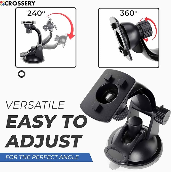 Crossery Strong Suction Cup Mount for Rand McNally GPS TND 740, 750, TND Tablet 85 and OverDryve 7 & 8 Pro Devices - Windshield and Dashboard Rand McNally Secure GPS Mounting Solution for Trucks