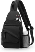 Small Crossbody Bag Casual Sling Bag for Men, Convertible Backpack, 3-in-1 Anti-Theft Shoulder Bag Trendy Daypack for Travel, Black