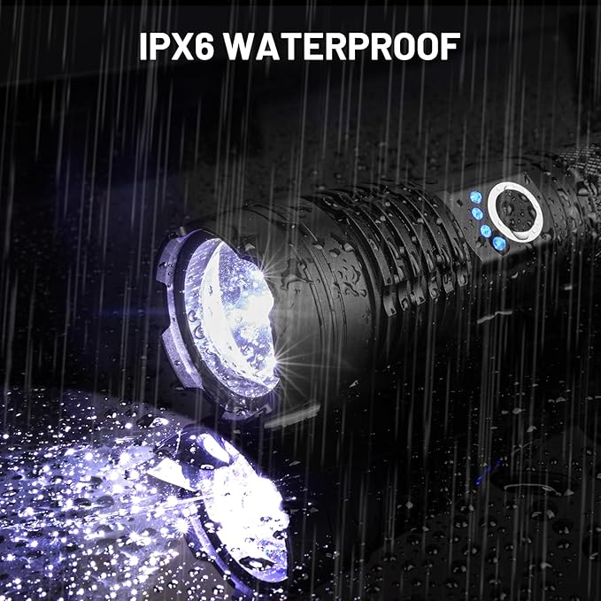 MIXILIN Rechargeable Flashlights High Lumens, 4 Pack 99,000 Lumens Super Bright Led Flashlight with USB Cable & 5 Modes, Handheld Flash Light Waterproof Flashlight for Home Camping