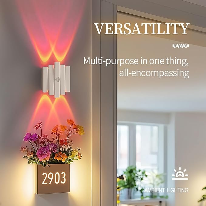 Rechargeable Motion Sensor Night Light, Magnetic RGB Color Changing LED Ambient Lighting, Compact Battery Operated Indoor Wall Light for Hallway, Stairs, Bathroom & Kids Room (USB-C)