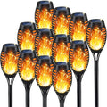 KYEKIO Solar Torch Light with Flickering Flame, 12Pack Solar Lights Outdoor, Solar Garden Lights Outdoor Waterproof, Luces Solares para Exteriores, Outside Lighting for Pathway Yard Patio Decorations