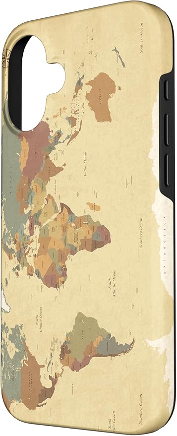 Globe Map Smartphone Cell Cover Gift World Map Pattern Phone Case for iPhone 16