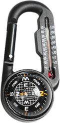 Trekker's Compass Crew Carabiner Compass with Thermometer, 4 x 3.5 inches, Black, Handheld Navigation Tool