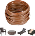 M METERXITY 1-Pack Wicker Repair Kit, 8mm x 33ft/10m Plastic Flat Rattan Replacement Supplies for Patio Furniture Repair/Basket Making/Chair Weaving, Synthetic Woven Rattan [Light Brown]