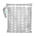 Bumkins Waterproof Wet Bag for Baby, Travel, Swim Suit, Cloth Diapers, Pump Parts, Pool, Beach, Gym Clothes, Toiletry, Hook to Stroller, Daycare, Zipper Reusable Wetdry Packing Pouch, Lunar Gray