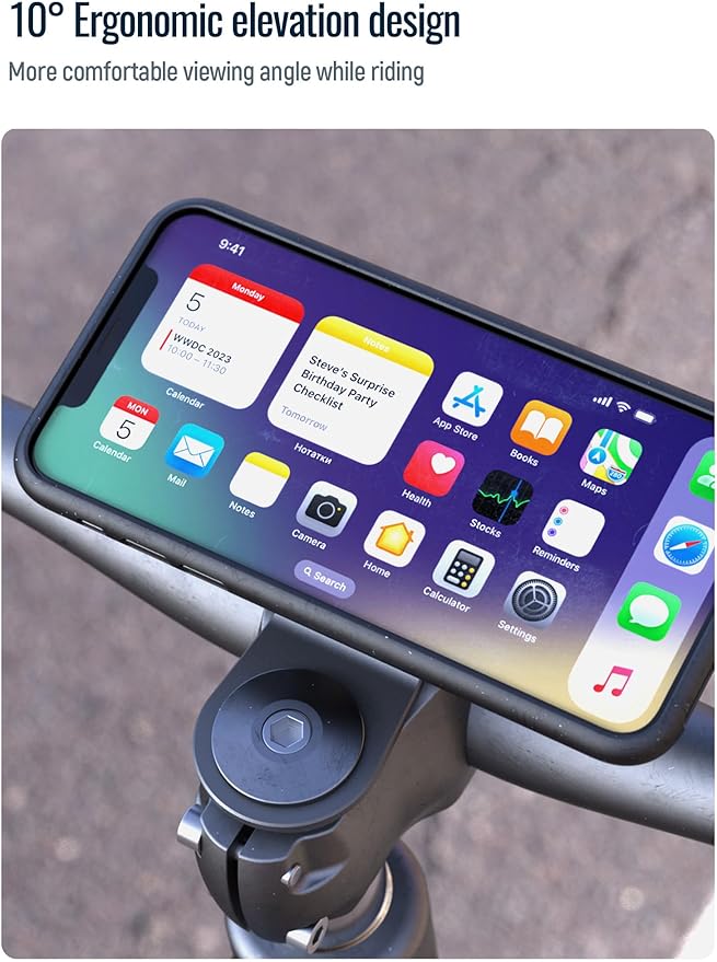 sincetop Bike Phone Mount,Mountain Bicycle Stem Phone Holder-Aluminum Handlebar Mini Phone Clip,Gravel/MTB/Road EBike Cycling Cell Phone Clamp,Quick Release Attach/Detach-Black【Series C-1st Gen】