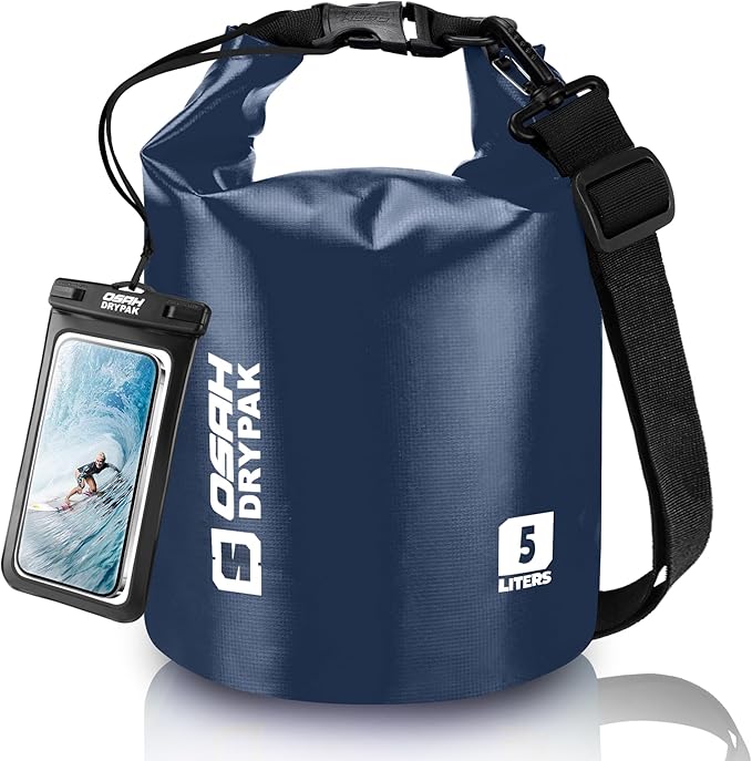 Waterproof Dry Bag, 5L/10L/20L/30L/40L Roll Top Lightweight Storage Backpack with Phone Case for Women & Men, Floating Waterproof Sack for Travel, Swimming, Kayaking, Paddle Board, Camping & Beach