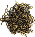 Pack of 200,Multipurpose Alloy Eye Bolts Hook Screw Eye Nails Pin Bail for DIY Jewelry Making Accessaries (Bronze, 6x13mm(L))