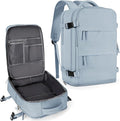 coowoz Large Travel Backpack For Women Men,Carry On Backpack Flight Approved,Hiking Backpack Waterproof Outdoor Rucksack Casual Daypack Fit 15.6 Inch Laptop Shoes Compartment,30L (Gray Blue)