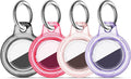 for Apple AirTag 2nd & 1st Gen, Waterproof Case for AirTag Holder Keychain,GPS Tracker Cover for Dog,Car Key,Luggage-B65-Black+Red+Pink+Purple