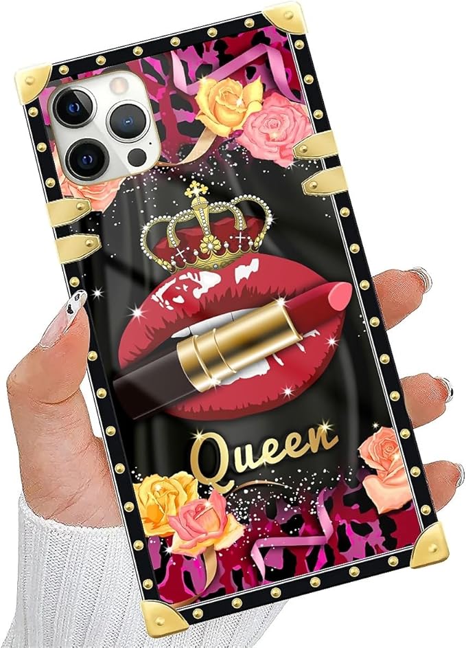 Compatible with iPhone 11 Pro Max Case, Queen Lip Crown Leopard Print Luxury Golden Decoration for Girl Women Soft TPU Shockproof Protective Hard PC Back for iPhone 11 Pro Max