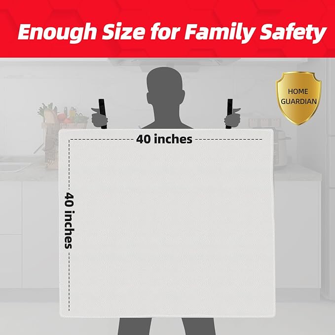 LaSyL Blanket Emergency for Home, 40" x 40"(Pack of 6), Fire Supression Blanket Good for Home Safety, Kitchen, and Camping,Hurricane Preparedness Items