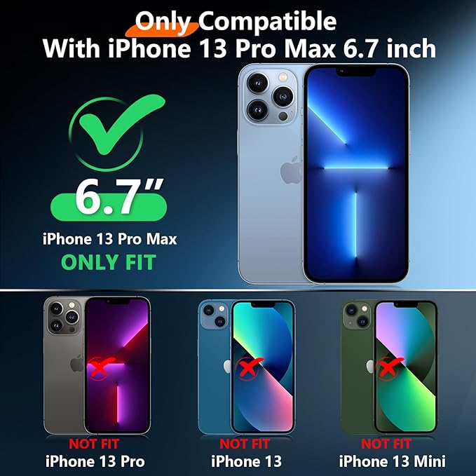 Red2Fire 2025 New for iPhone 13 Pro Max Case Waterproof, [Full Body Shockproof] [IP68 Underwater][Dustproof][Dropproof] Phone Case for iPhone 13 Pro Max 6.7"