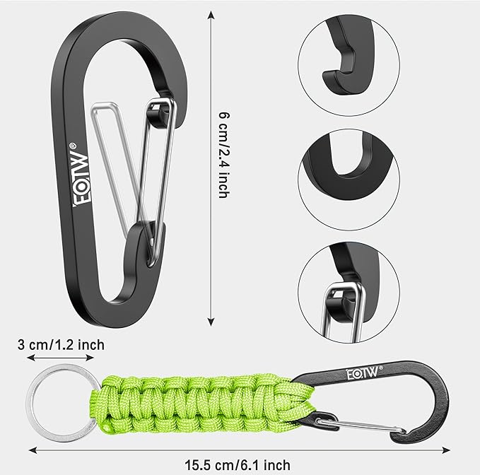 EOTW Paracord Keychain for Men Women Paracord Carabiner Backpack Keychain with Aluminum Clip for Camping Hiking Outdoor Gear