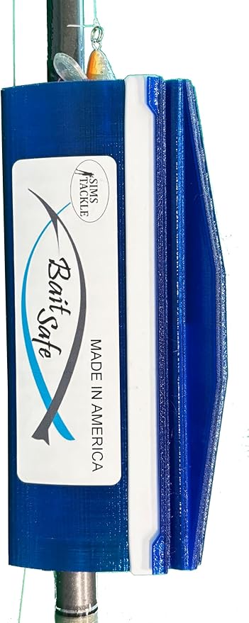 Bait Safe Lure cover/Protector, Patent Pending easy on/Off system, Saltwater Resistant Fishing Gear, Protects & Organizes Lures (Blue, Large)