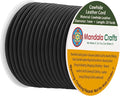 Mandala Crafts Round Cowhide Genuine Black Leather Cord for Jewelry Making Kumihimo Leather Rope Spool - Black Leather String Lace - 20 Yds 1mm Leather Cording