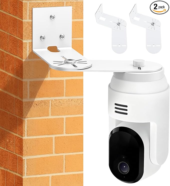 2Packs Adjustable Corner Mount Bracket for Arlo Essential Indoor /Outdoor Pan Tilt Security Camera, Metal Wall Mount with Coverage of 300° on Both Sides of House, Reduce Blind Spots, Keep 360° Swivel