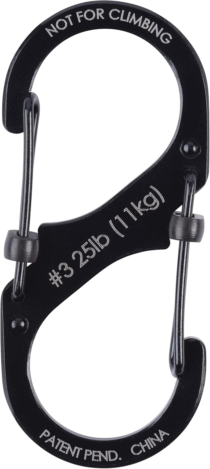 Nite Ize LSB3-01-R6 S-Biner SlideLock Dual Locking Carabiner, Size #3, Stainless (Pack of 2)