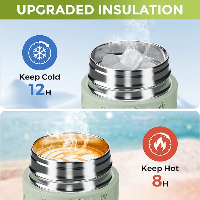 【Upgraded】Exllena Small Insulated Water Bottle 8 oz/250ml– Mini Insulated Water Bottle for Hot & Cold Drinks, Perfect Small Water Bottle for Travel, Purse...(Floral)