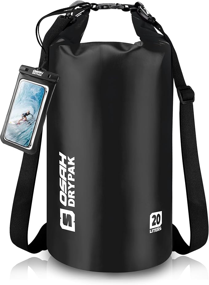 Waterproof Dry Bag, 5L/10L/20L/30L/40L Roll Top Lightweight Storage Backpack with Phone Case for Women & Men, Floating Waterproof Sack for Travel, Swimming, Kayaking, Paddle Board, Camping & Beach