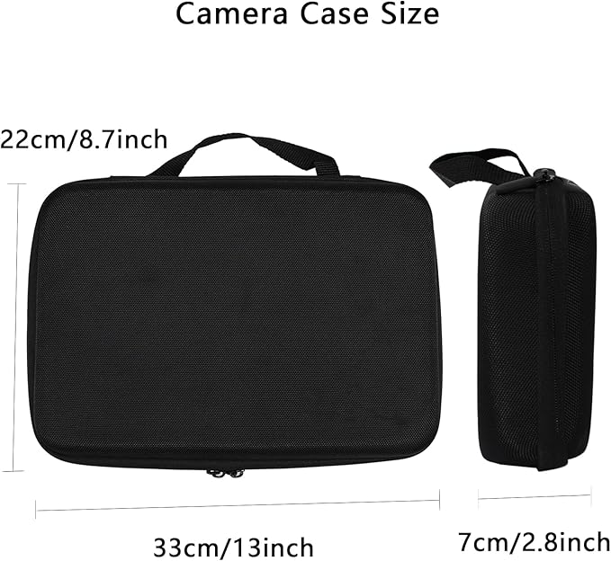 Large Camera Carrying Case Compatible with Gopro Hero 13 12 11 10 9 8 7/AKASO EK7000 Brave 4 Brave 7 V50X/DJI Action 5 Pro/ODDV/Xilecam/Jadfezy/SJCAM/APEXCAM/Vemont Action Cam, Travel Camera Case