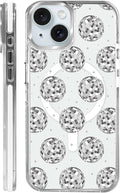 Case for iPhone 15,[Compatible with MagSafe],Disco Ball Grayish White Phone Case Design，for Women Girls Magnetic Clear Cover - Slim, Sleek, & Shockproof Protection