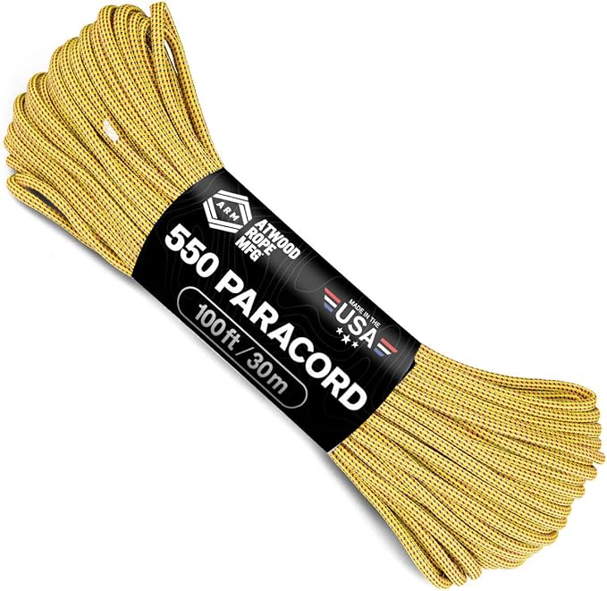 Atwood Rope MFG Color Changing 550 Paracord 100 Feet 7-Strand Core Nylon Parachute Cord Outside Survival Gear Made in USA | Lanyards, Bracelets, Handle Wraps, Keychain