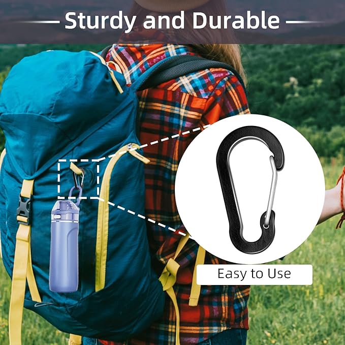 12pcs Aluminum Small Carabiner Clip, 2 Inch Carabiner Keychain Clasp Spring D Ring for Hanging Home KeyRings Hook Paracord Lanyard Keychain Pet Collar Hiking Camping Fishing Accessories (Assorted)