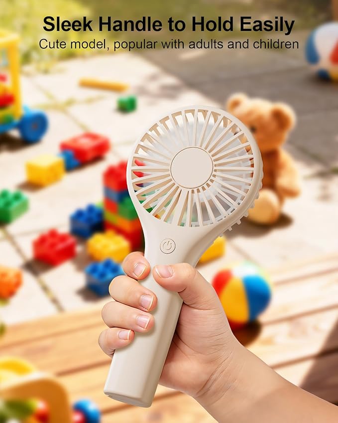 TriPole Portable Handheld Fan Mini Personal Fan with 3 Speeds, Powerful Battery Hand Held Fans for Travel Trip Outdoor Concerts, Cute Small Rechargeable Lash Fans for Makeup Skincare Drying, Cream