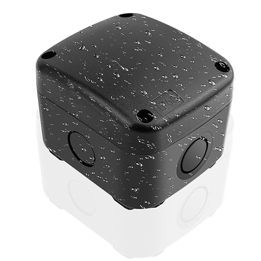 SuperInk Waterproof Black Junction Box, IP66 Outdoor Electrical Enclosure,PVC/ABS Project Box, 3 1/4" x2 3/4" x2 1/4" (86x74x62mm), Small Weatherproof Electrical Box for Garden, CCTV, DIY Wiring,1PCS
